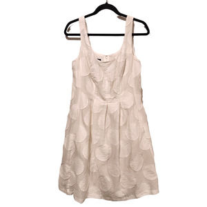 Nine West Womens White Circle Embroidered Polka Dot Cocktail Dress Size 10